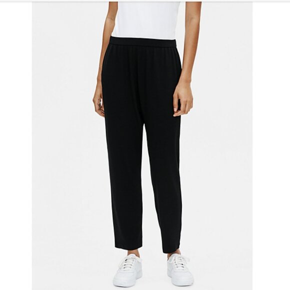 Eileen Fisher NWOT -  Slouchy Ankle Pants in Fine Tencel Jersey, Black, 2X Plus - Picture 4 of 12